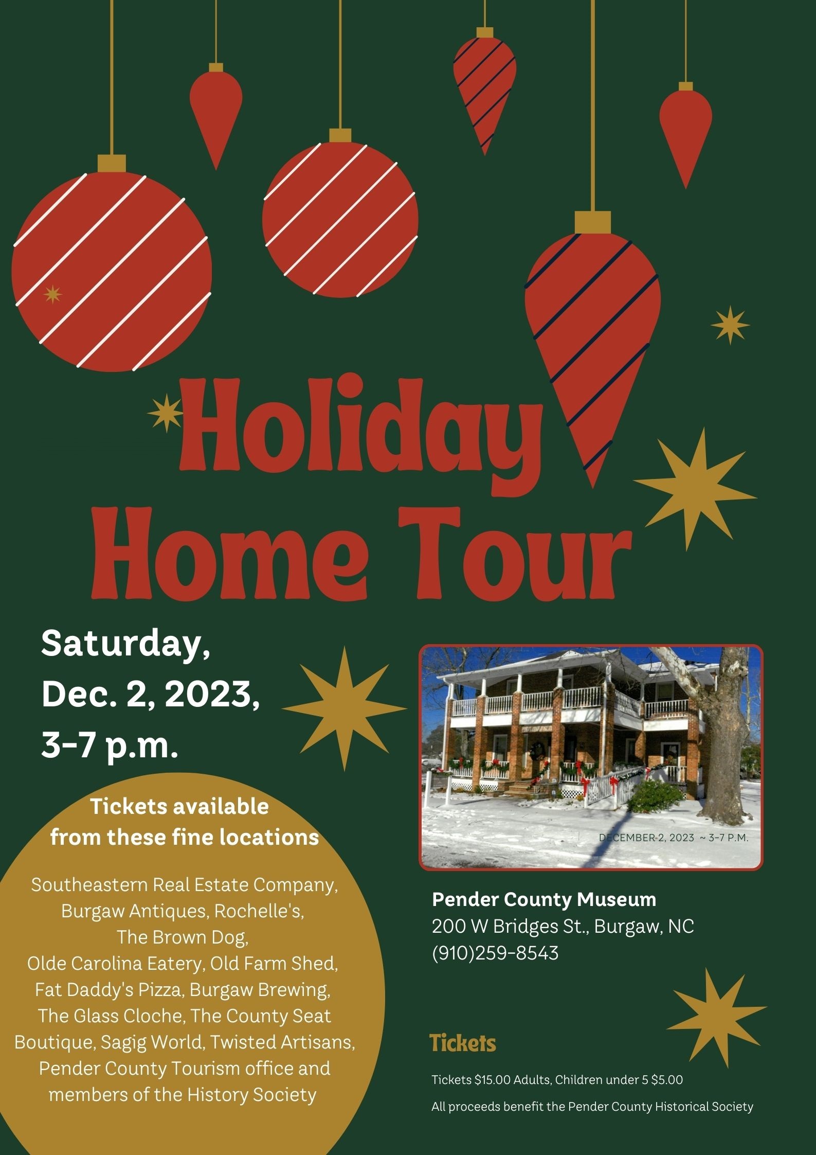 Pender Historical Society Burgaw Holiday Homes Tour